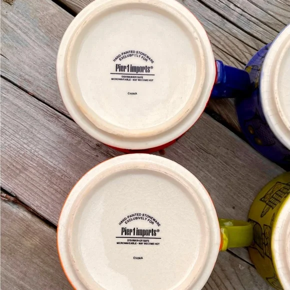 4 Pier 1 Owl Stacking Mugs In A Rack - Picture 9 of 15